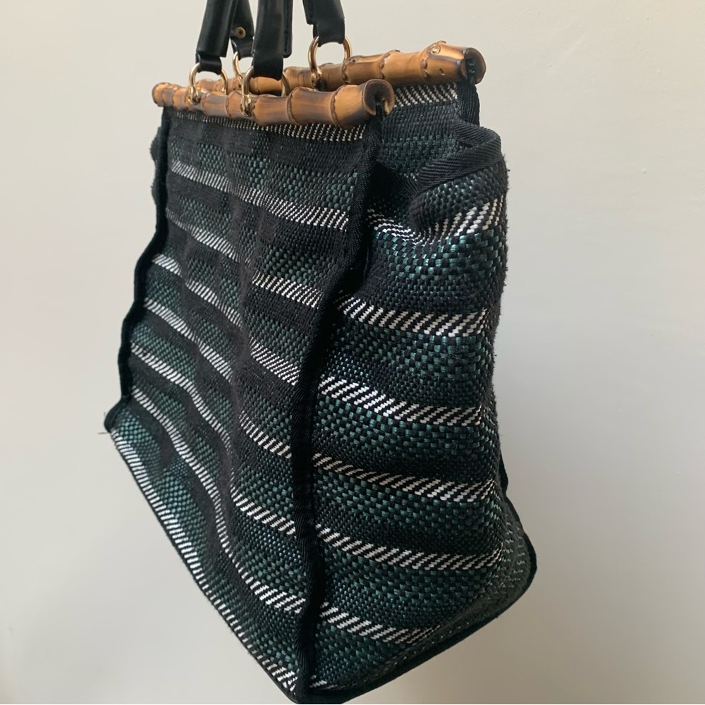 022 - Zara Woven Bag Bamboo Handles - Picture 6 of 9